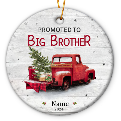 Promoted To Big Brother Ornament, Big Brother Christmas Ornament, Personalized New Big Brother Gifts, First Christmas Brother Ornament