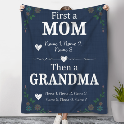 first mom now grandma fleece blanket blanket with grandkids names xmas gifts for grandma gifts from grandkids to grandma