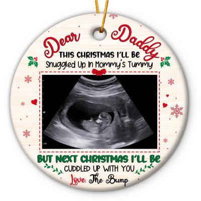 Daddy To Be Ornament, Baby Ultrasound Xmas Ornament, Expecting Dad Gift, New Dad Gift First Xmas, Pregnancy Announcement Christmas Ornament
