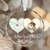 Where We Met Personalized Location Map Ornament, Couples 1st Christmas Glass Ornament, Couple Photo Ornament, Map Christmas Gift For Boyfriend