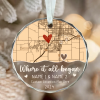 Custom Couple Location Map Glass Ornament, Where It All Began Ornament, 1st Christmas Together Ornament, First Anniversary Christmas Gifts