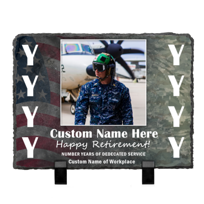 Personalized Air Force Retirement Slate Plaque - Air Force Retirement Gifts For Him - Gift For Retired Air Force