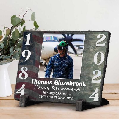 Personalized Air Force Retirement Slate Plaque - Air Force Retirement Gifts For Him - Gift For Retired Air Force