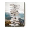Mountain Wall Art - Family Street Sign Custom Multi-name Canvas Print - Family Name Wall Art - Personalized Xmas Gifts For Mom And Dad