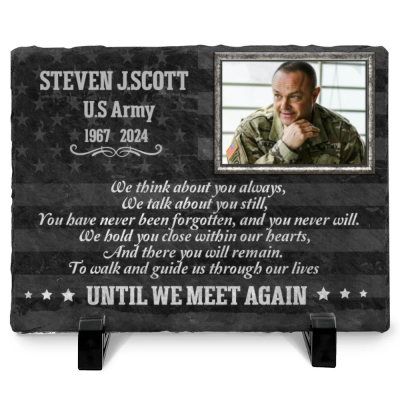 Custom Veteran Stone Memorial, Military Soldier Memorial Grave Stone, Personalized Memorial Garden Stone, Bereavement Gifts, Memorial Gifts For Loss