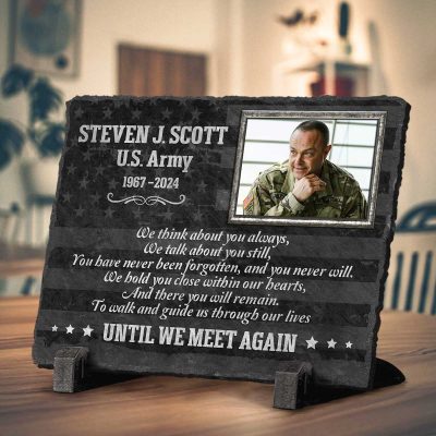 Custom Veteran Stone Memorial, Military Soldier Memorial Grave Stone, Personalized Memorial Garden Stone, Bereavement Gifts, Memorial Gifts For Loss