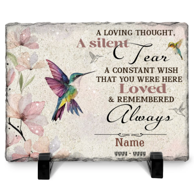 Personalized Memorial Plaques, Remembrance Stone for Home Garden, A Silent Tear Memorial Garden Stone, Sympathy Gifts for Loss of Loved One