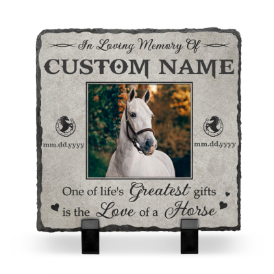 Personalized Horse Pony Memorial Stone - Horse Pet Loss Memorial Slate - Custom Horse Sympathy Gift - Horse Remembrance Gifts