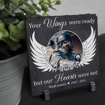 Personalized Motorcycle Remembrance Garden Stone - Motorcycle Sympathy Gifts - Biker Condolence Gift - Memorial Stone For Motorcycle Biker