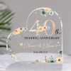 Personalized Floral 40th Anniversary Gift - 40th Anniversary Acrylic Plaque - 40 Years Anniversary Keepsake Gift - 40th Anniversary Gift for Parents