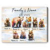 Bear Family Names Personalized Print - Christmas Gifts For Mum Or Dad - Custom Grandparent Gifts - Bear Family Wall Art