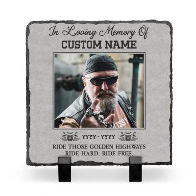 Personalized Motorcycle Memorial Garden Stone - In Loving Memory Gift - Motorcycle Memorial Gifts - Biker Motorcycle Memorial Plaque