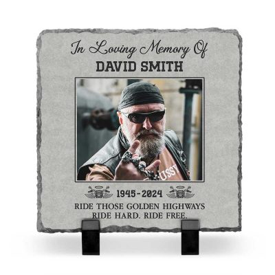 Personalized Motorcycle Memorial Garden Stone - In Loving Memory Gift - Motorcycle Memorial Gifts - Biker Motorcycle Memorial Plaque