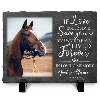 Memorial Horse Gifts - Personalized Horse Memorial Garden Stone - Horse Photo Memorial Keepsake - Horse Remembrance Gifts - Pet Memorial Stone