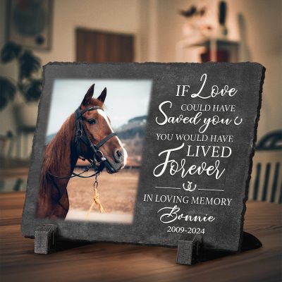 Memorial Horse Gifts - Personalized Horse Memorial Garden Stone - Horse Photo Memorial Keepsake - Horse Remembrance Gifts - Pet Memorial Stone