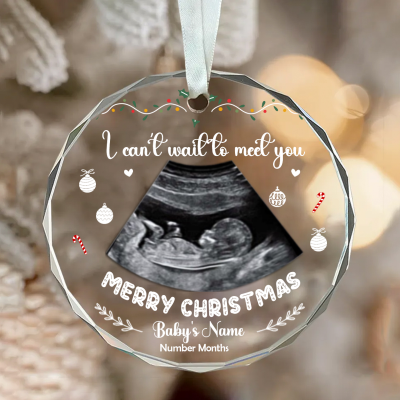 custom ultrasound baby glass ornament - i can’t wait to meet you ornament - xmas gifts for expecting parents - gifts for new parents from bump