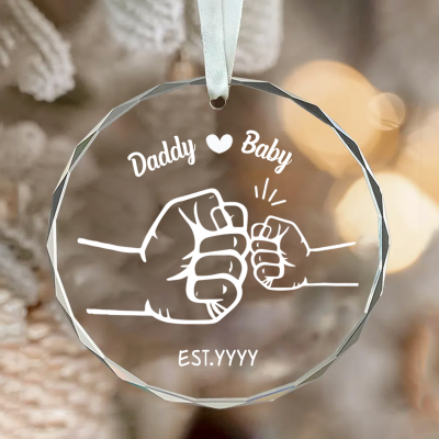 new dad ornament from wife - daddy fist bump christmas ornament - personalized new dad gift from baby - first time dad christmas gifts