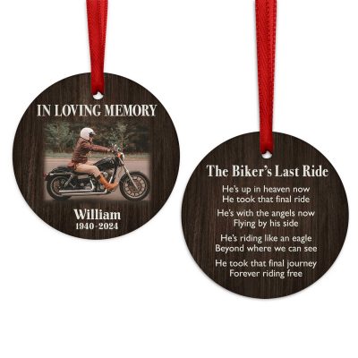 Motorcycle Personalized Memorial Ornament - Biker Condolence Gift - In Loving Memory Gifts - Gift For Loss Of Motorcyclist