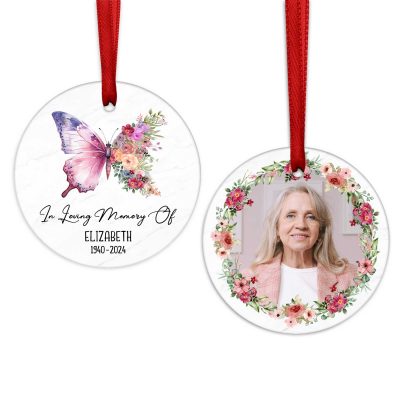 In Loving Memory Ornament, Butterfly Memorial Ornament, Memorial Christmas Ornament, Memorial Gifts For Loss Of Mom, Sympathy Gifts,