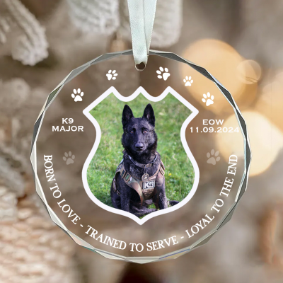 Personalized K9 Ornament, Police K9 Memorial, Police Dog Memorial, K9 Memorial Ornament, K9 Police Dog Ornament, End of Watch Gift