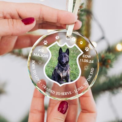 Personalized K9 Ornament, Police K9 Memorial, Police Dog Memorial, K9 Memorial Ornament, K9 Police Dog Ornament, End of Watch Gift
