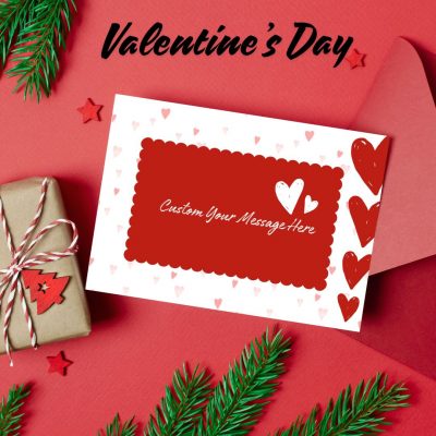 Personal Message Gift Note Card 7x5 Inches 10 valentines-day