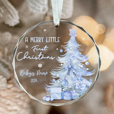 personalized baby boy first christmas ornament 2024 baby's first christmas glass ornament baby keepsake ornament baby boy ornament
