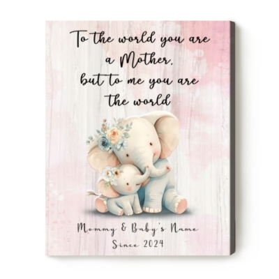 new mother christmas gifts - personalized new mom canvas - custom gifts for mom from baby - mom elephant gifts - mums birthday gifts