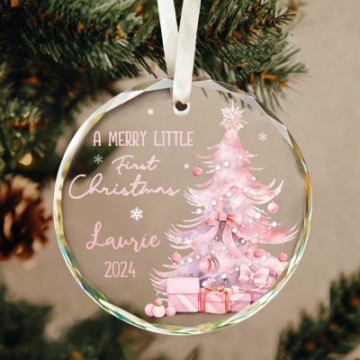 personalized baby girls 1st christmas ornament new baby girl glass ornament first christmas keepsake gifts newborn ornament gifts 2024