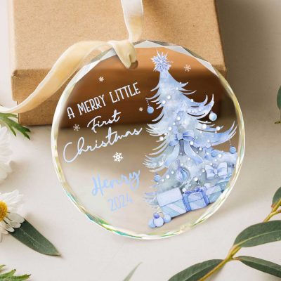 personalized baby boy first christmas ornament 2024 baby's first christmas glass ornament baby keepsake ornament baby boy ornament