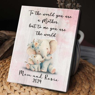 new mother christmas gifts - personalized new mom canvas - custom gifts for mom from baby - mom elephant gifts - mums birthday gifts