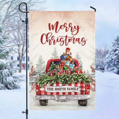 Personalized Christmas Garden Flag - Christmas Welcome Flag - Merry Christmas House Flag - Christmas Farmhouse Decor - Xmas Garden Flags