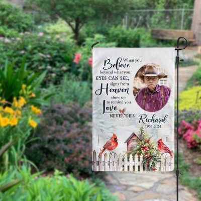 personalized memorial flag for graves - bereavement garden flags - sympathy gifts for loss of loved one - cemetery decoration