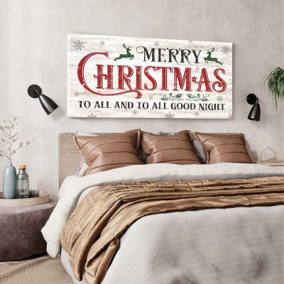 Christmas Wall Decor - Merry Christmas To All Sign - Rustic Christmas Sign Decor - Farmhouse Christmas Decor - Above Bed Signs