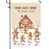 Custom Christmas Gingerbread Family Garden Flag - Christmas Family Yard Flag - Family Holiday Gift - Personalized Outdoor Christmas Decoration