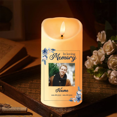 In Loving Memory Custom Led Candle, Celebration of Life Candle, Memorial LED Candle, Customized Remembrance Candle, Personalized Memorial Gifts