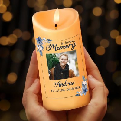 In Loving Memory Custom Led Candle, Celebration of Life Candle, Memorial LED Candle, Customized Remembrance Candle, Personalized Memorial Gifts