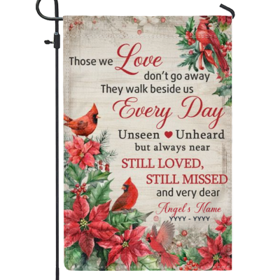 personalized cardinal memorial garden flag - custom sympathy yard flag - custom cemetery flag decoration - loss of loved one gift - condolence gift