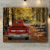 Couple Gift - God Blessed The Broken Road Wall Art - Custom Couple Name Vintage Truck Canvas - Wedding Anniversary Gifts For Husband For Wife - Valentine Gifts