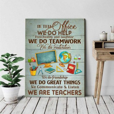 In This Office Sign – We Are A Team Word Canvas Wall Art – Human Resources Office Decor For Wall – Inspirational Wall – Custom Office Gift