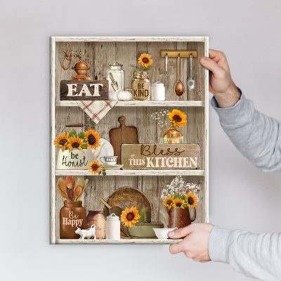 sunflower kitchen wall decor - farmhouse wall decor for kitchen - dining wall art - kitchen wall decor art - kitchen gifts for her