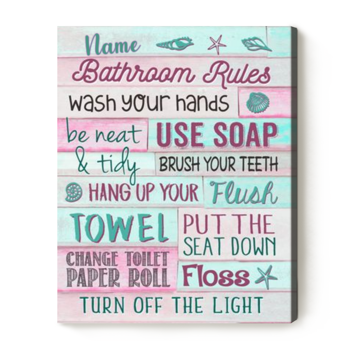 custom toilet rules wall art - pink design for bathroom decor - toilet wall art - wall decor for bathroom walls - decorative bathroom wall decor