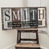 Let This Home Be Rooted In Christ Wall Art - Custom Family Name Sign - Housewarming Gift - Christian Farmhouse Wall Art - Living Room Decor
