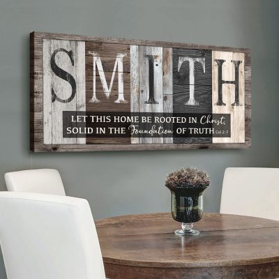 let this home be rooted in christ wall art - custom family name sign - personalized housewarming gift - christian farmhouse signs