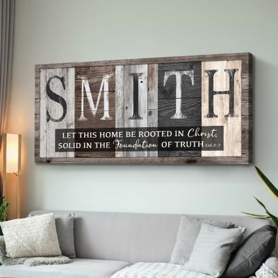 let this home be rooted in christ wall art - custom family name sign - personalized housewarming gift - christian farmhouse signs