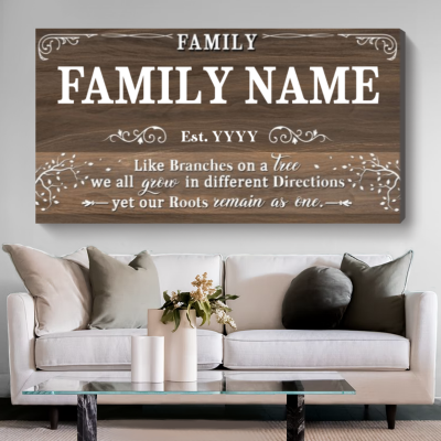 Personalized Family Name Sign - Custom Wall Art with Family Name and Year - Last Name Sign - House warming Gifts