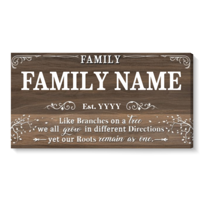 Personalized Family Name Sign - Custom Wall Art with Family Name and Year - Last Name Sign - House warming Gifts