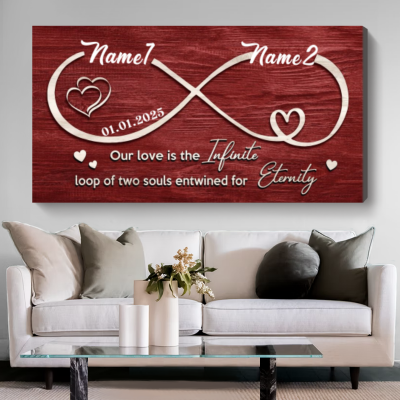 Personalized Couple Name Sign - Valentines Day Sign - Infinity Sign with Names and Date - Wedding Gifts For Couples