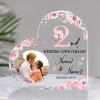 2nd Wedding Anniversary Acrylic Heart Plaque - Personalized 2nd Anniversary Gifts - 2 Years Wedding Anniversary Keepsake - Wedding Anniversary Gift for Husband Wife