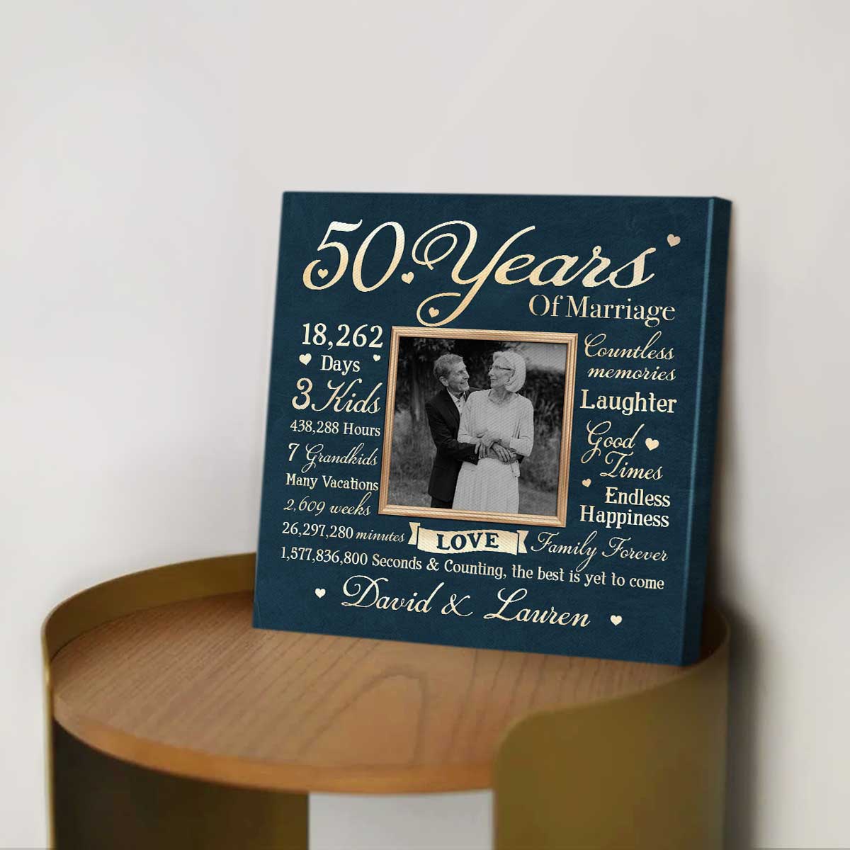 Celebrate 50 Years of Marriage Canvas - Personalized 50th Anniversary Gifts - Golden Anniversary Gifts For Grandparents, Parents, Mom and Dad 1 Celebrate 50 Years of Marriage Canvas - Personalized 50th Anniversary Gifts - Golden Anniversary Gifts For Grandparents, Parents, Mom and Dad